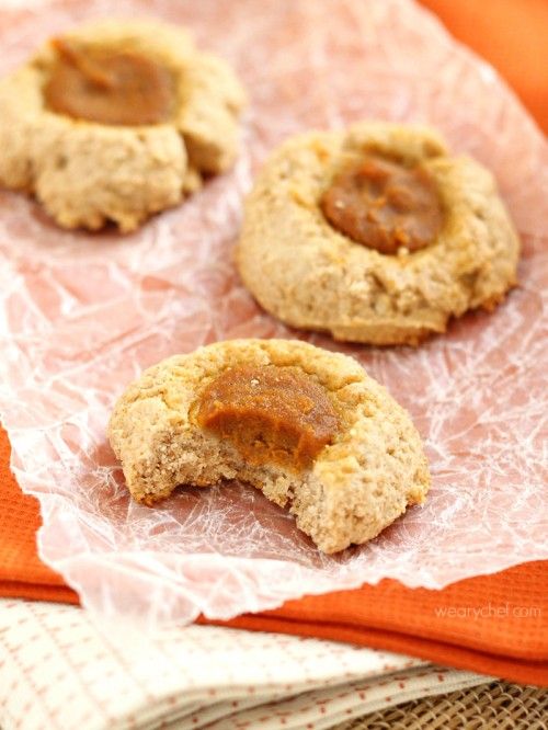 Pumpkin Pie Thumbprint Cookies - These simple, lightly sweet cookies taste like Fall!