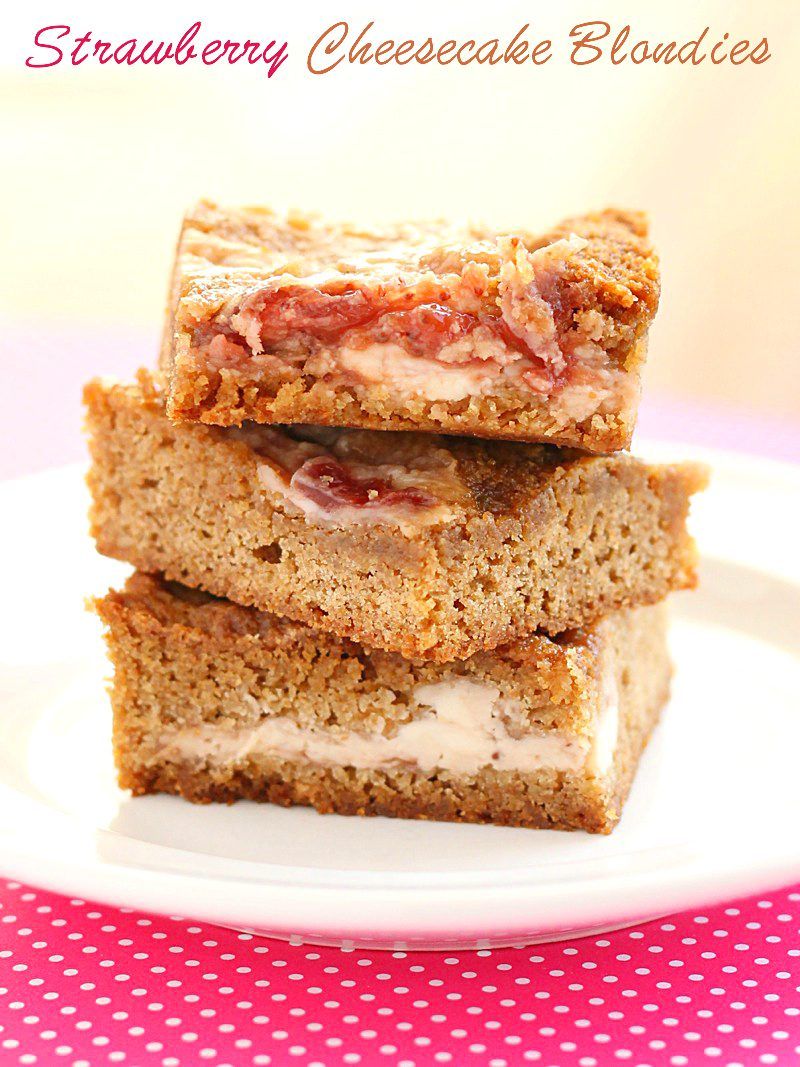 Strawberry Cheesecake Blondies