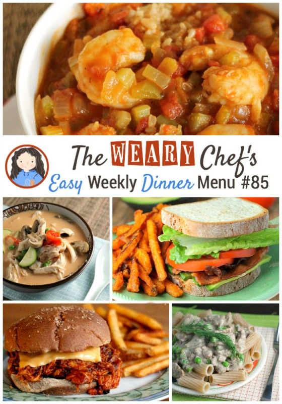 This week's easy dinner menu features Thai Soup, BLTA Sandwiches, Mexican Pizzas, two slow cooker recipes, and more!