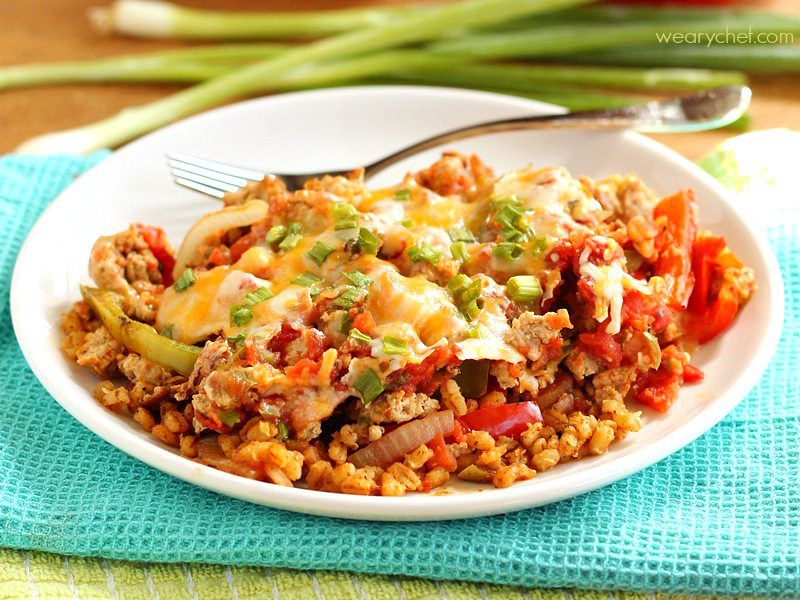 Mexican Barley Casserole - Barley gets a chance to shine in this fun and tasty dinner recipe!