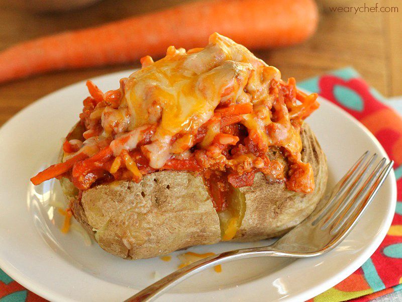 Baked Potato - This hearty dinner is big on flavor and low on gluten or mess!