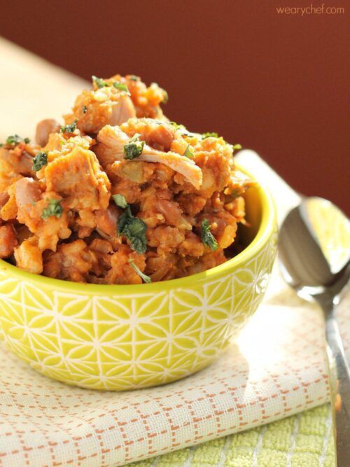 Slow Cooker Mexican Beans and Rice with Pork by The Weary Chef