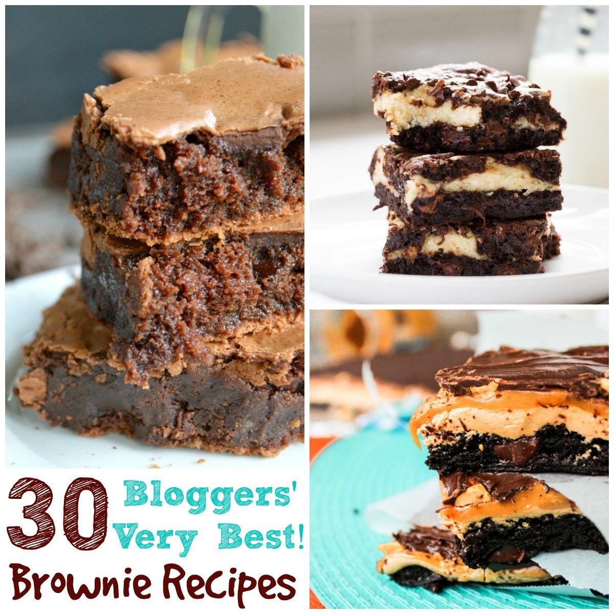 These are some of bloggers' very best brownie recipes, and I'm SURE there is something for everyone. Whether you are looking for a brownie that is frosted, healthy, peanut buttery, minty, fruity, or anything in between, you will find what you are looking for in this list.