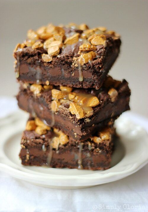 Salted Caramel Rockslide Brownies by Simply Gloria