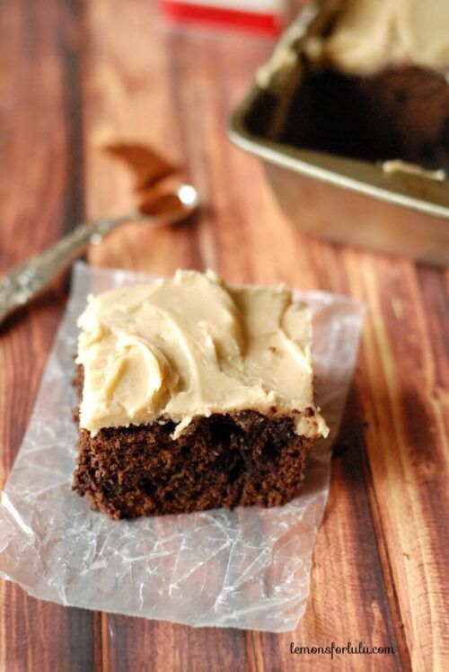 Spicy Caramel Frosted Chocolate Brownies by Lemons for Lulu