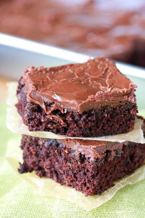 Zucchini Brownies with One-Minute Frosting by Spend with Pennies