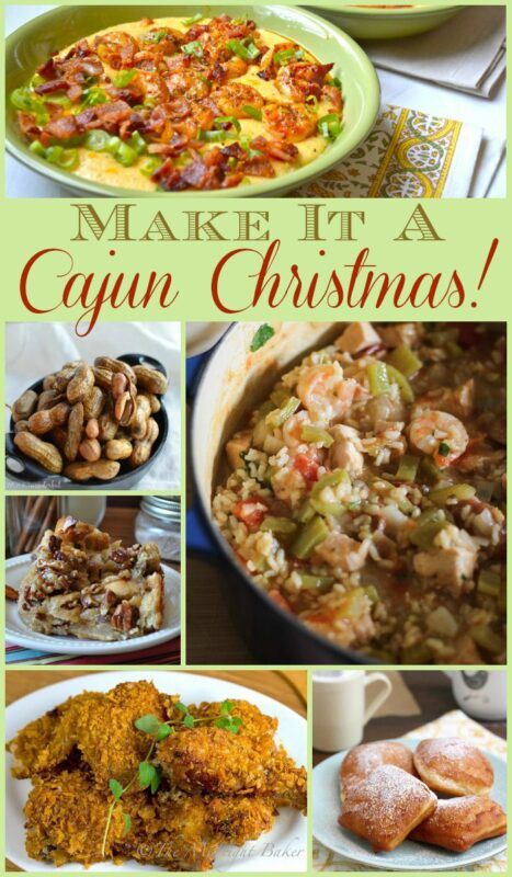 Cajun Christmas recipes with 6 different recipes on plate