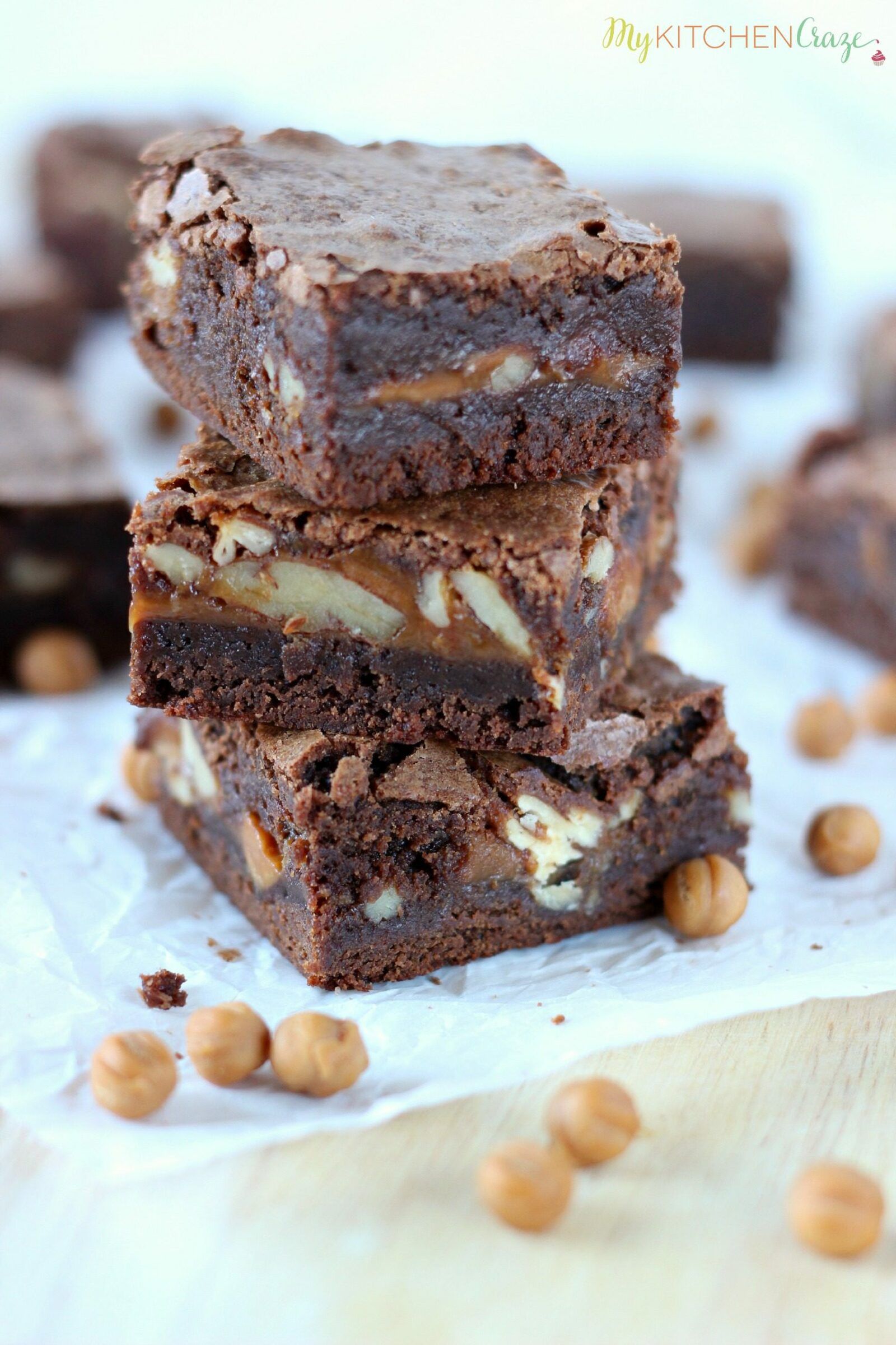 Caramel Pecan Brownies by My Kitchen Craze