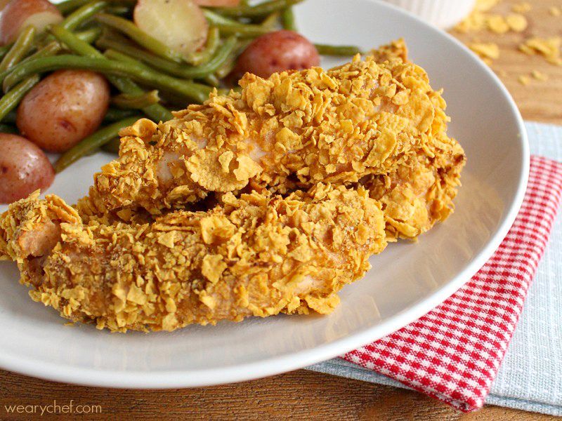 Crispy Oven Cornflake Chicken Tenders