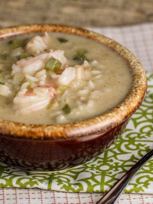 This creamy Cajun shrimp soup has the flavor of gumbo but is less time consuming to make!