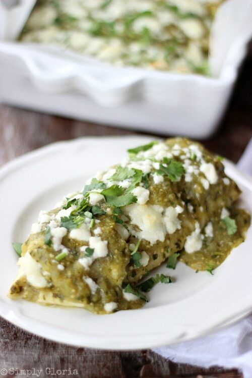 Chili Verde Enchiladas by Simply Gloria