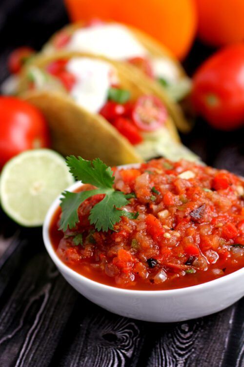 Easy Roasted Vegeble Salsa by Melanie Makes