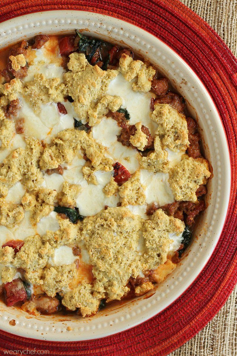 Easy Sausage Pizza Pot Pie - The Weary Chef