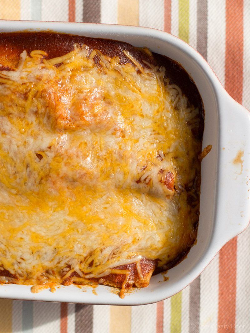 Slow Cooker Shredded Beef Enchiladas - The Weary Chef