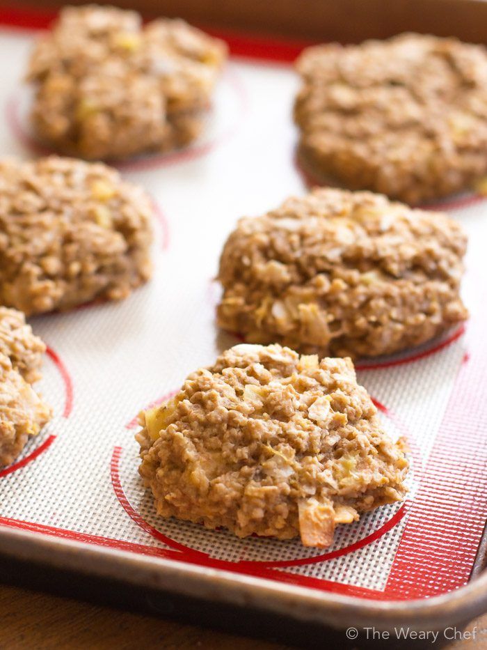 Tropical Oatmeal Breakfast Cookies loaded with pineapple and coconut are dairy free and made with no added sugar!