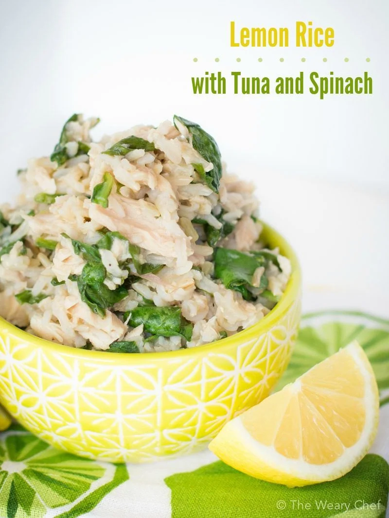 Lemon Rice Recipe with Tuna and Spinach The Weary Chef