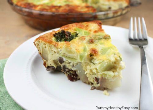 Roasted Mushroom and Potato Cheese Frittata by Yummy Healthy Easy