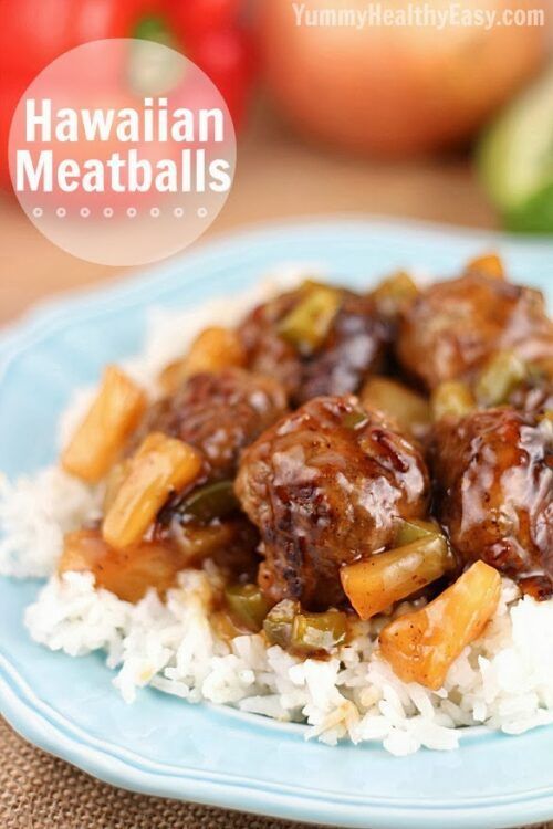 Hawaiian-Meatballs - Yummy Healthy Easy