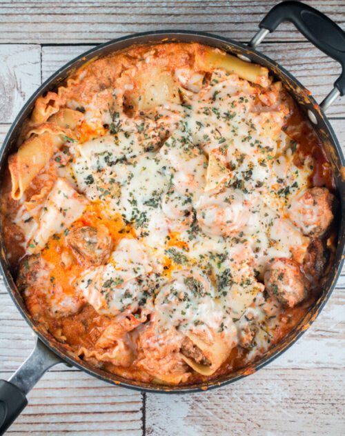 Lasagna Meatball Skillet | Brooklyn Farm Girl