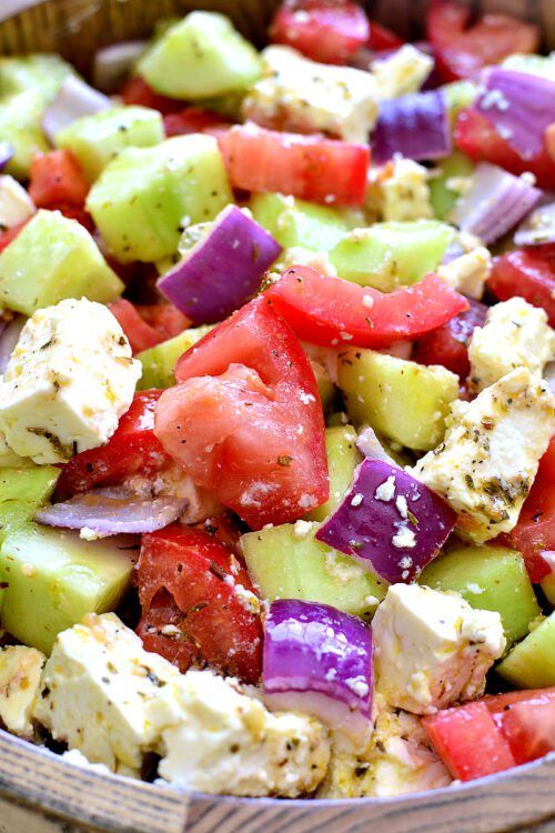 Tomato Cucumber and Feta Salad by Lemon Tree Dwelling