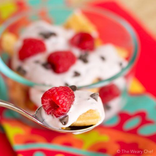 Look forward to waking up to this delicious Raspberry Chocolate Breakfast Trifle!