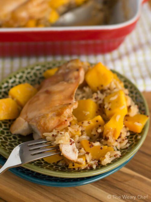 Honey Baked Chicken over Lemon Rice by The Weary Chef