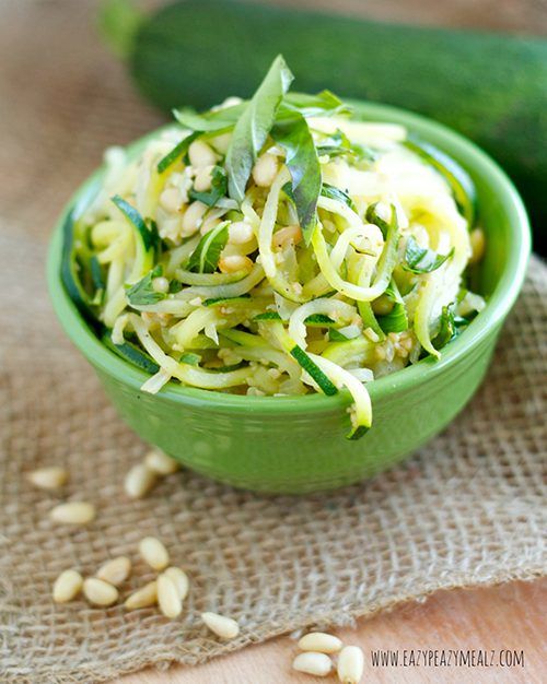 Pine Nut and Basil Zoodles by Eazy Peazy Mealz