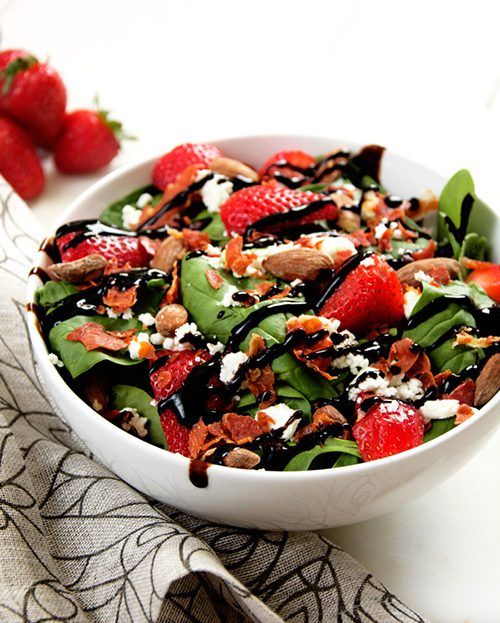 Goat cheese, strawberry and prosciutto salad by The Housewife in Training Files