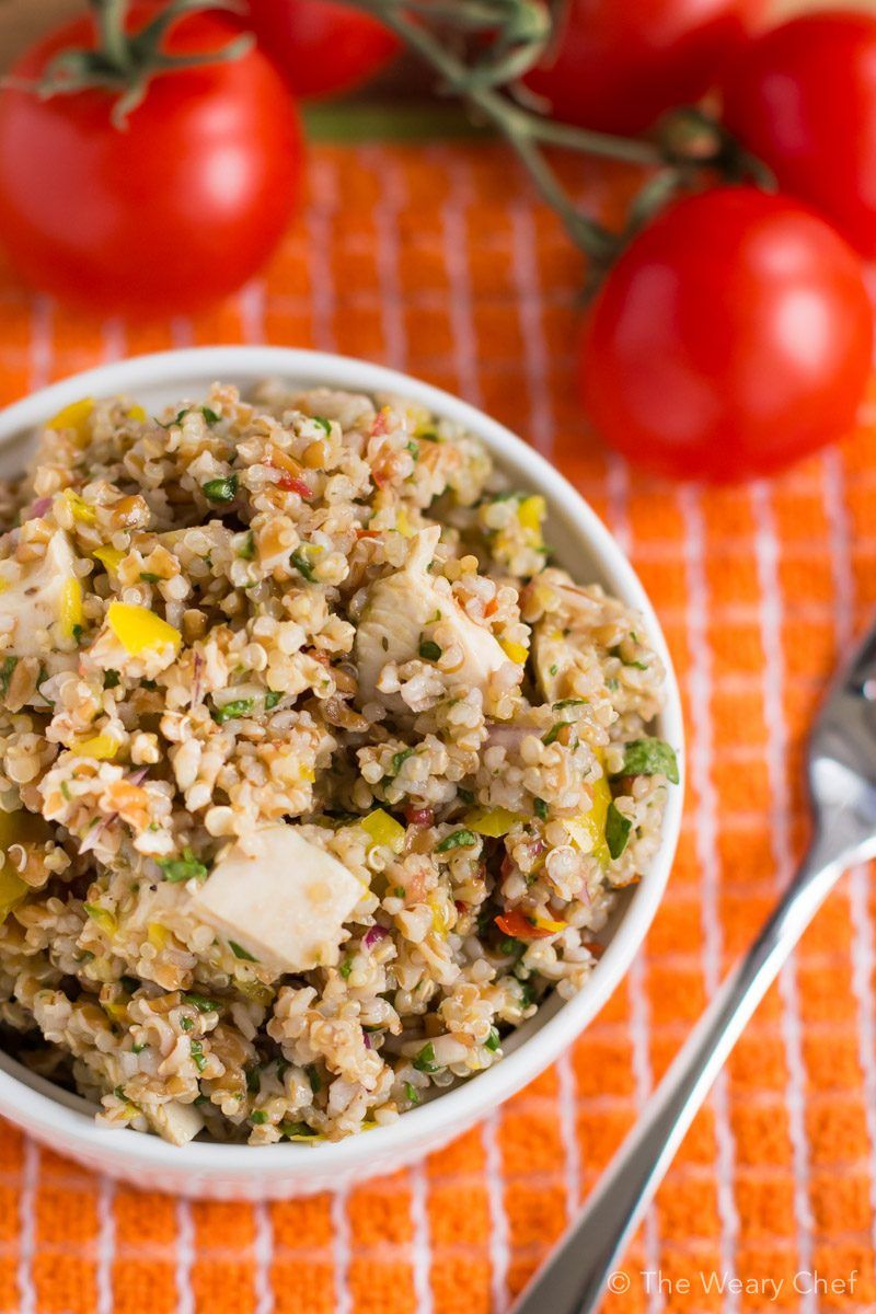 Summer Salad Recipe with Whole Grains and Chicken - The Weary Chef