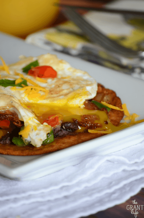 I am drooling thinking about these loaded breakfast tostadas!  (by The Grant Life, featured on The Weary Chef)