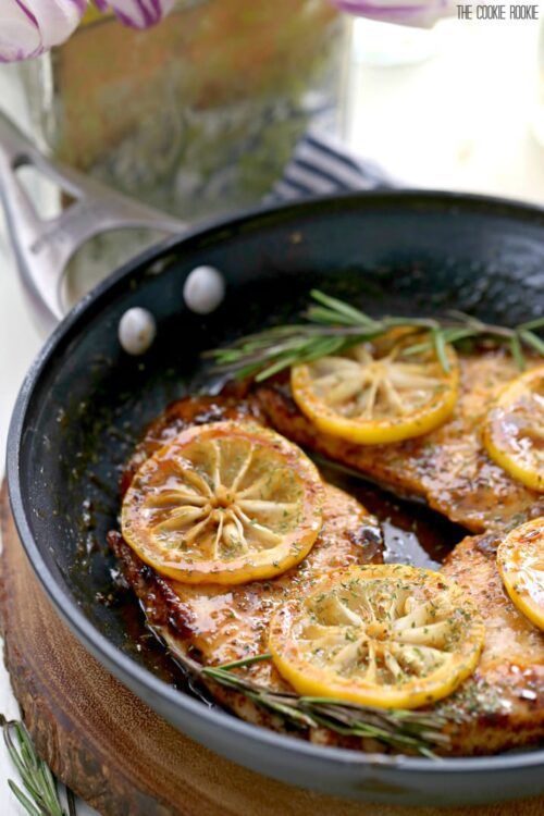 Skillet Lemon Chicken with White Wine Sauce by The Cookie Rookie