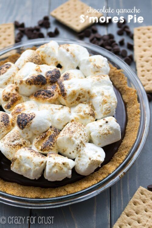 Chocolate Ganache S'mores Pie - Crazy For Crust