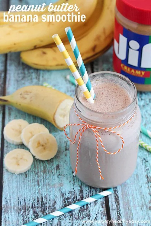 Delicious Peanut Butter Banana Smoothie by Yummy Healthy Easy