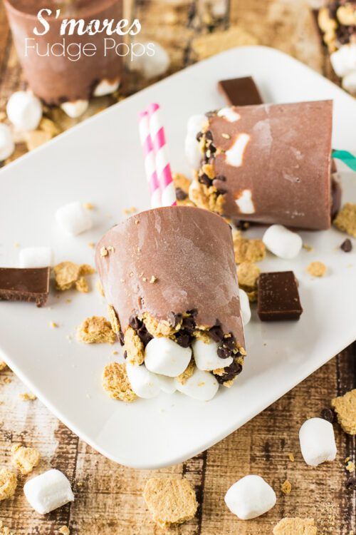 S'mores Fudge Pops - Deliciously Sprinkled