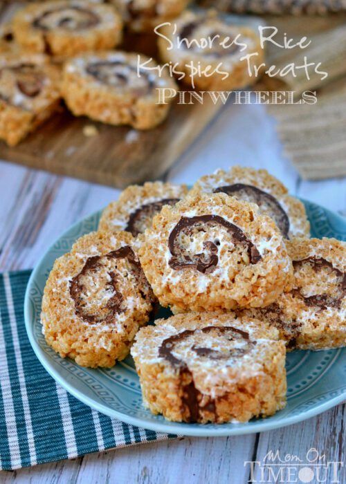 S'mores Rice Krispies Treats Pinwheels - Mom On Time Out