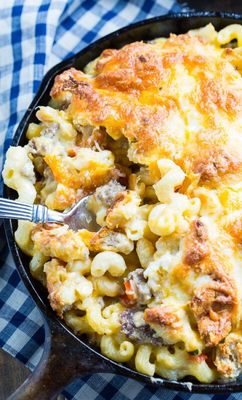 Breakfast Mac and Cheese by Spicy Southern Kitchen (Featured on The Weary Chef)