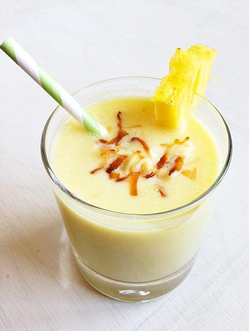 Healthy Pineapple Coconut Smoothies by Chez CateyLou