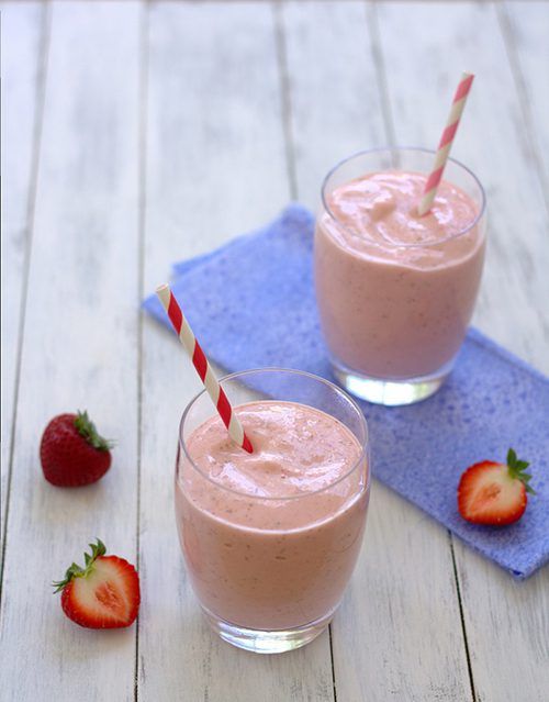 Delicious Strawberry Milkshake Smoothie by Kristine's Kitchen