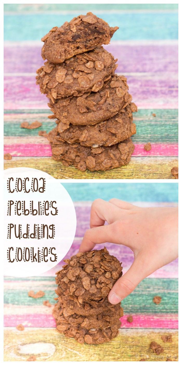 Cocoa cereal, chocolate chips, and chocolate pudding make these easy pudding cookies bursting with chocolate flavor!