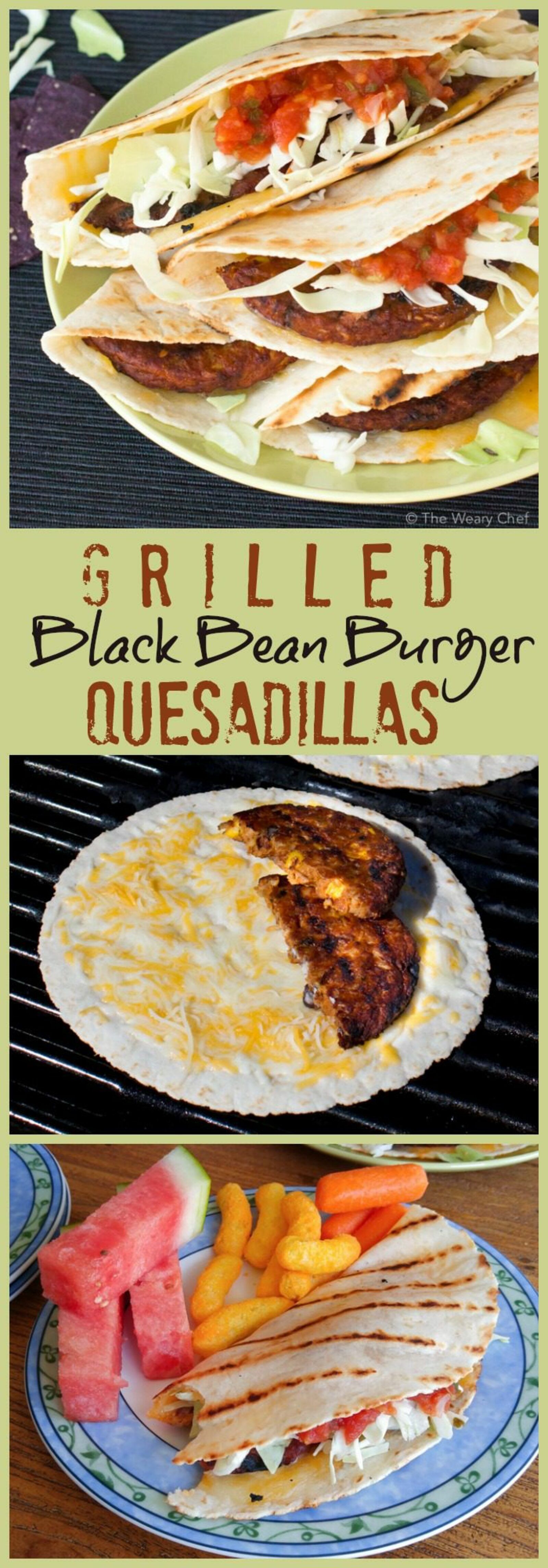 Mexican food and burgers are two of my favorite of my favorite things. Find out how to combine them into these fun and easy Grilled Black Bean Burger Quesadillas!