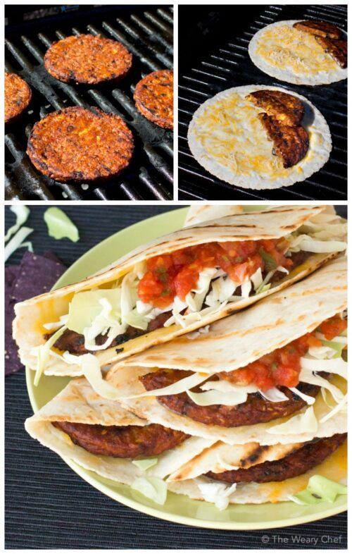 Grilled Black Bean Burger Quesadillas The Weary Chef