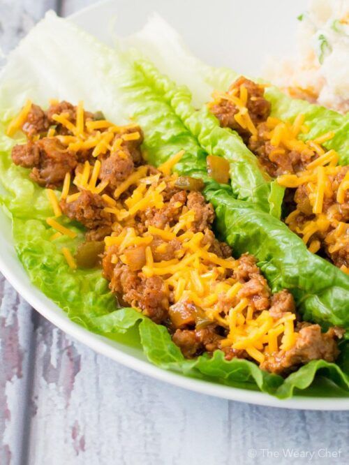 These turkey lettuce wraps with BBQ sauce are a quick and easy dinner that is fun to eat and healthy too!