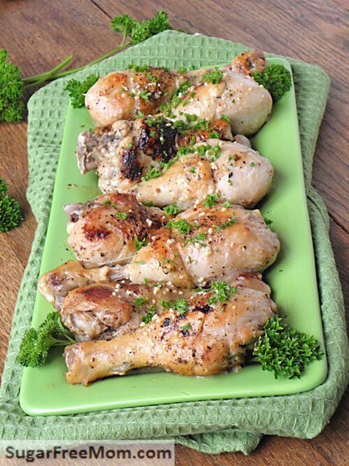 Garlic Lemon Chicken Drumsticks by Sugar-Free Mom