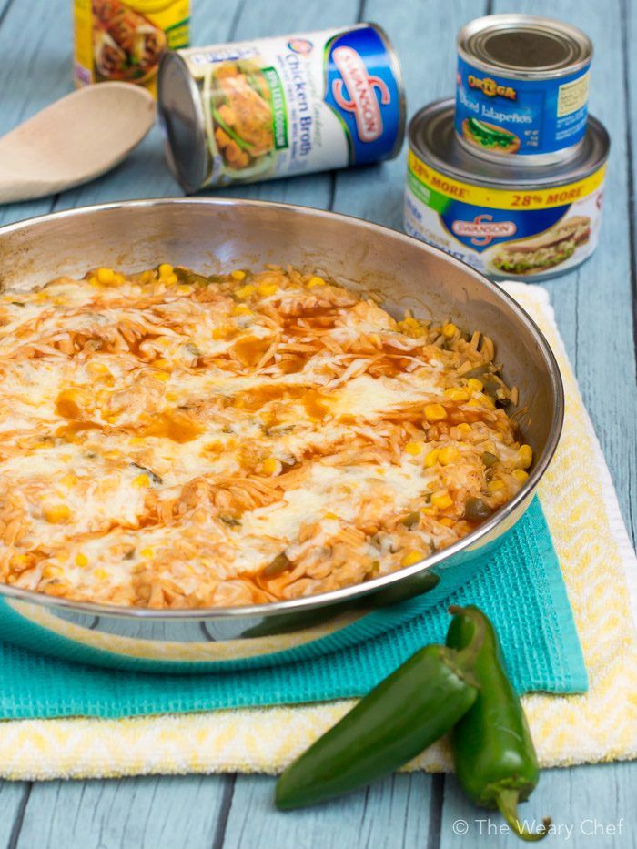 Pantry Enchilada Chicken Skillet Dinner Recipe - The Weary Chef