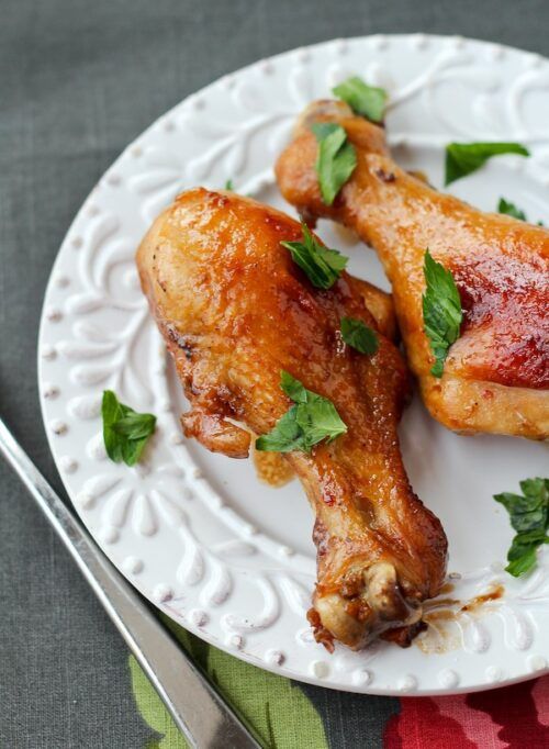 Soy and Honey Glazed Chicken Drumsticks by  Rachel Cooks