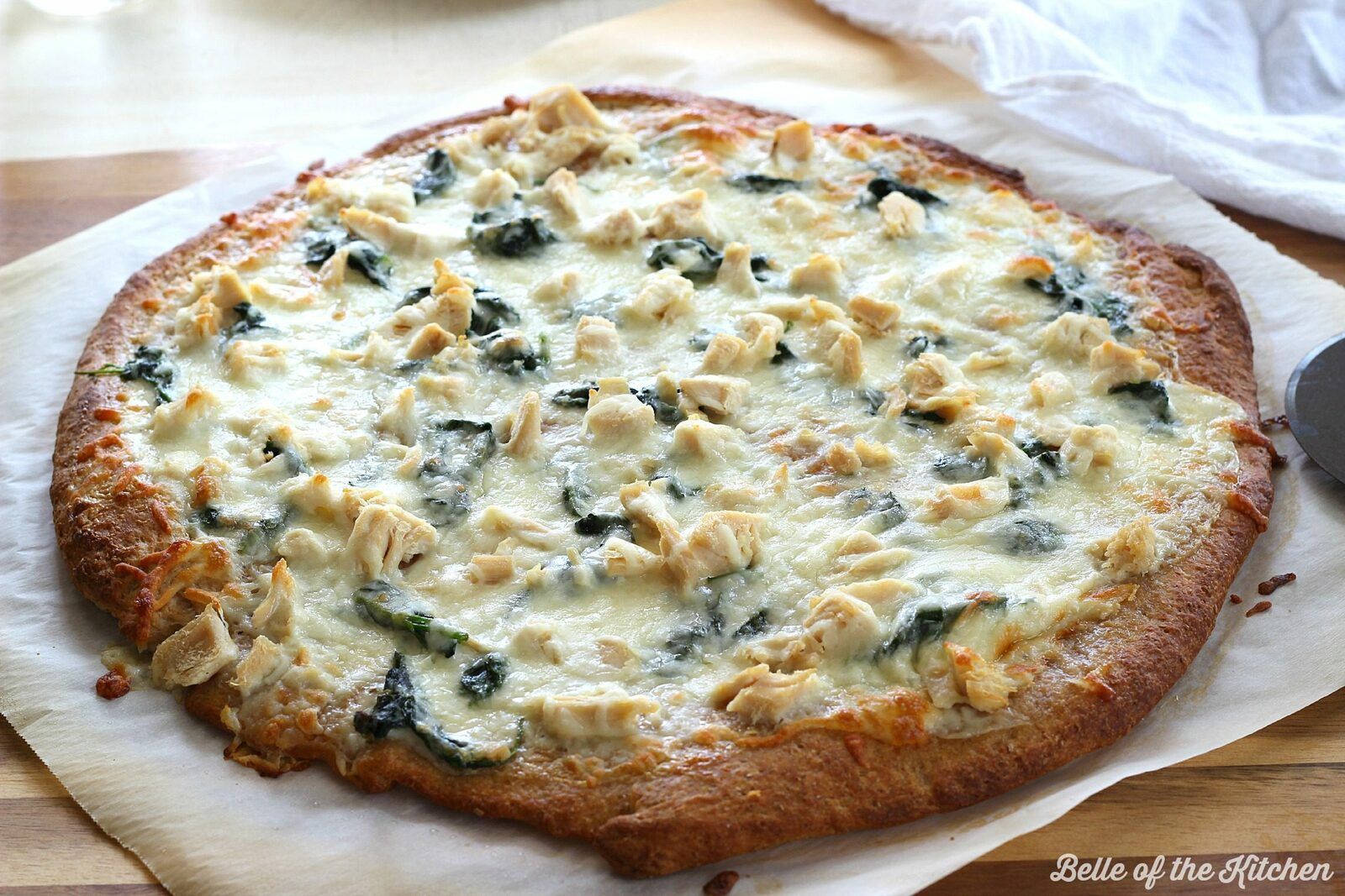 Chicken Alfredo Pizza by Belle of the Kitchen (featured on The Weary Chef)