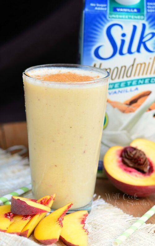 Peaches and Cream Breakfast Smoothie by Will Cook for Smiles