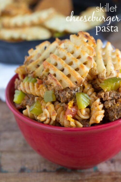 Skillet Cheeseburger Pasta by Chelsea's Messy Apron 