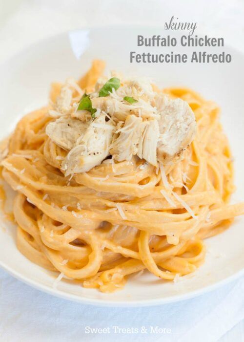 Buffalo Chicken Fettuccine Alfredo by Sweet Treats & More