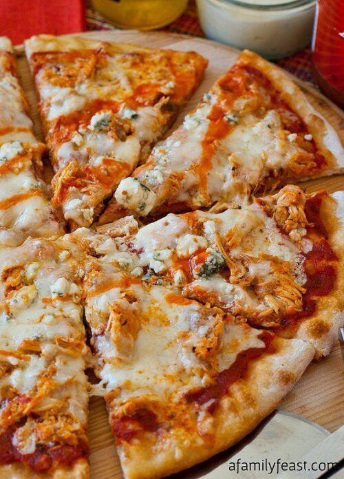 Buffalo Chicken Pizza by A Family Feast (featured on The Weary Chef)